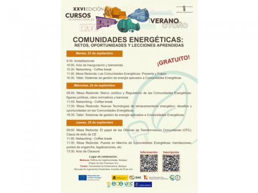 La UEx oferta un curso sobre comunidades energéticas con el apoyo de la OTC de Extremadura